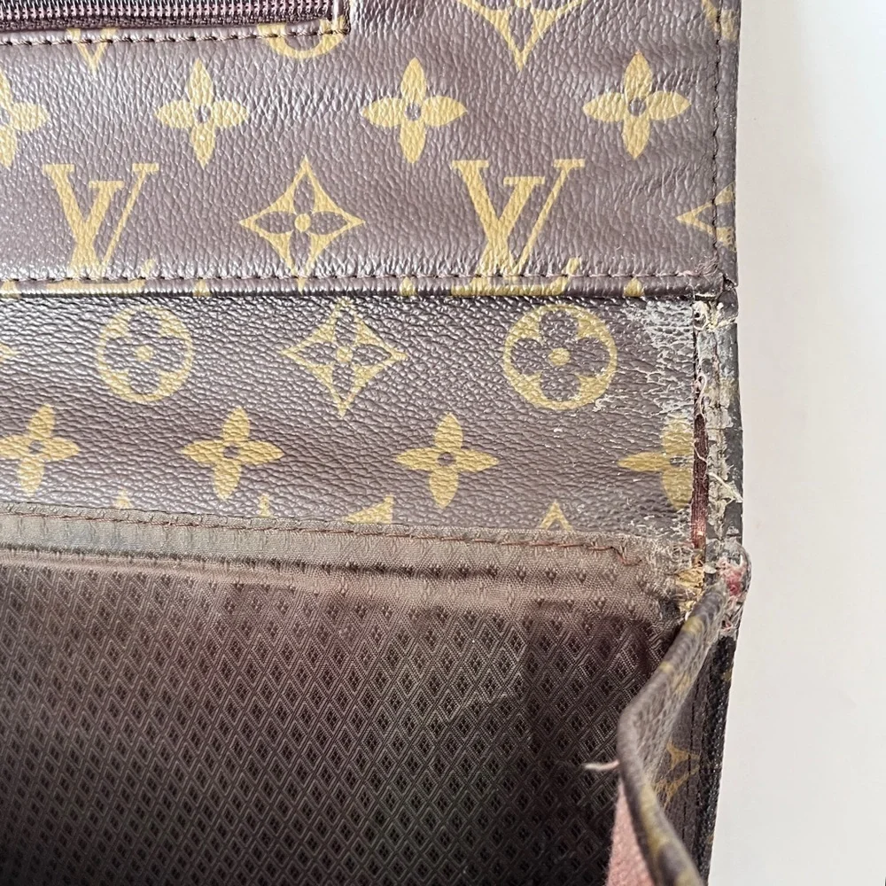 Louis Vuitton Vintage 80s Monogram Document Folding Laptop Portfolio Clutch